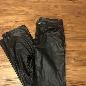 H&M Black Faux Leather Skirt